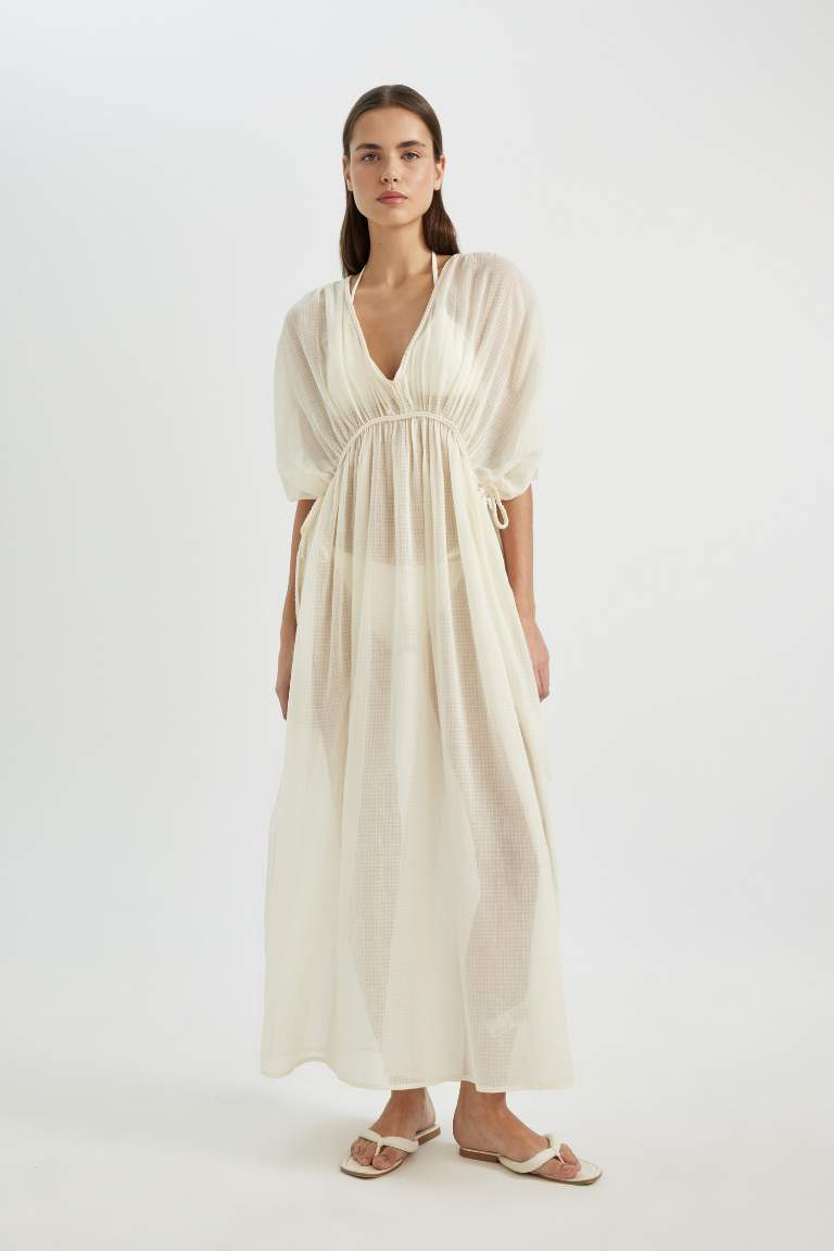 Fall in Love Regular Fit Pamuklu Plaj Elbisesi
