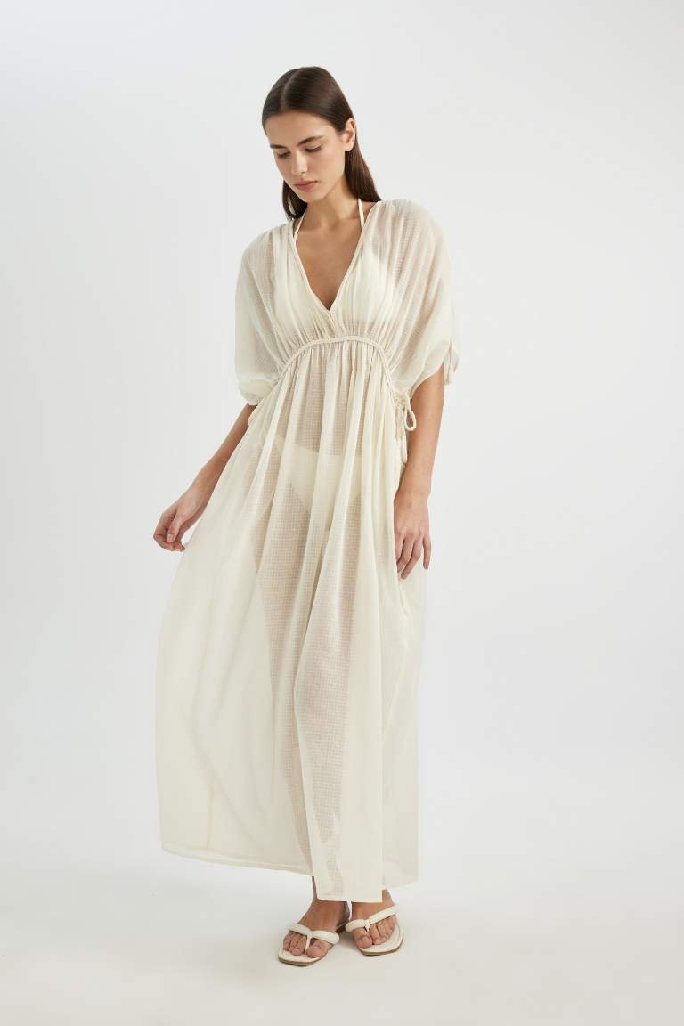Fall in Love Regular Fit Pamuklu Plaj Elbisesi