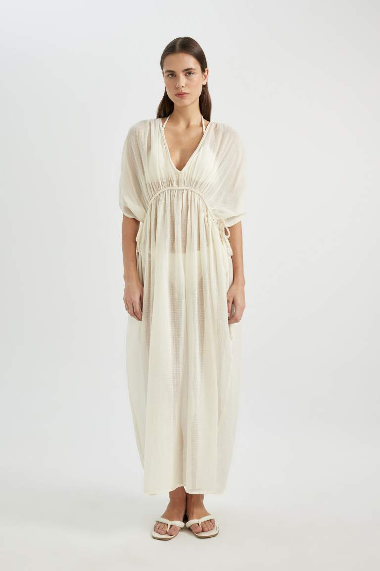 Fall in Love Regular Fit Pamuklu Plaj Elbisesi
