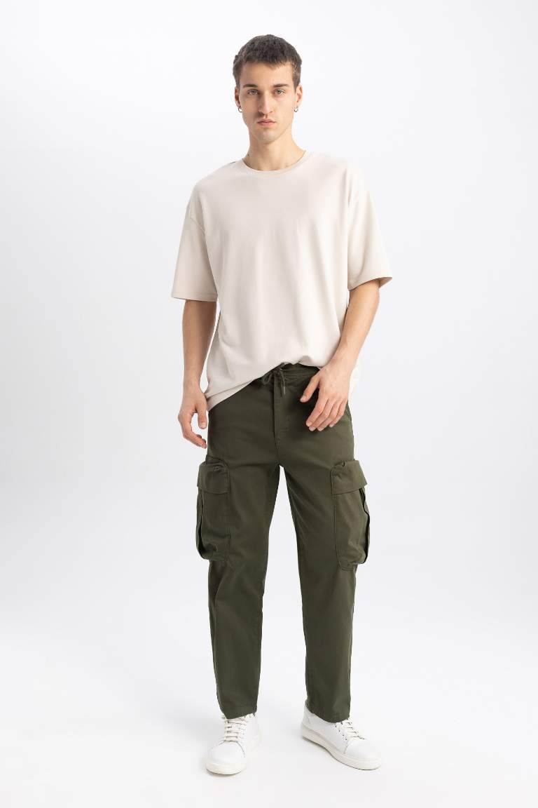 Rustik Loose Fit Kargo Cepli Gabardin Pantolon
