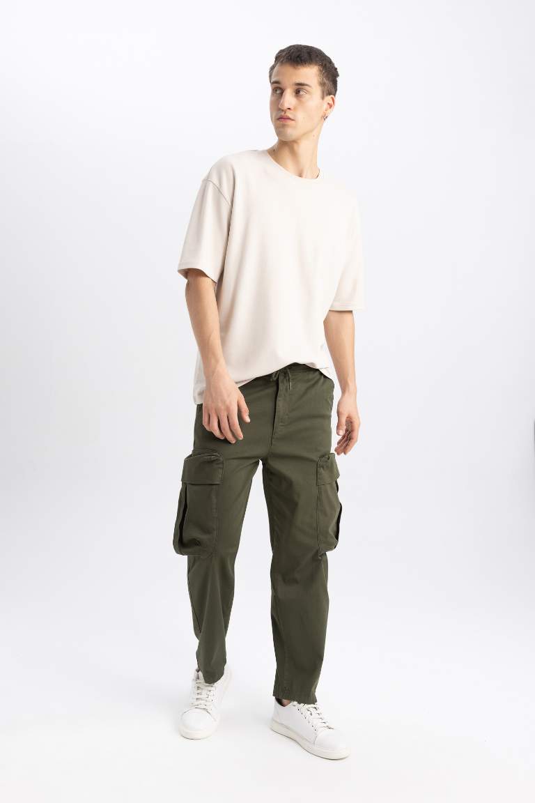 Rustik Loose Fit Kargo Cepli Gabardin Pantolon