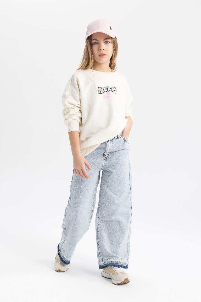 Kız Çocuk Wide Leg Geniş Paça Jean Pantolon