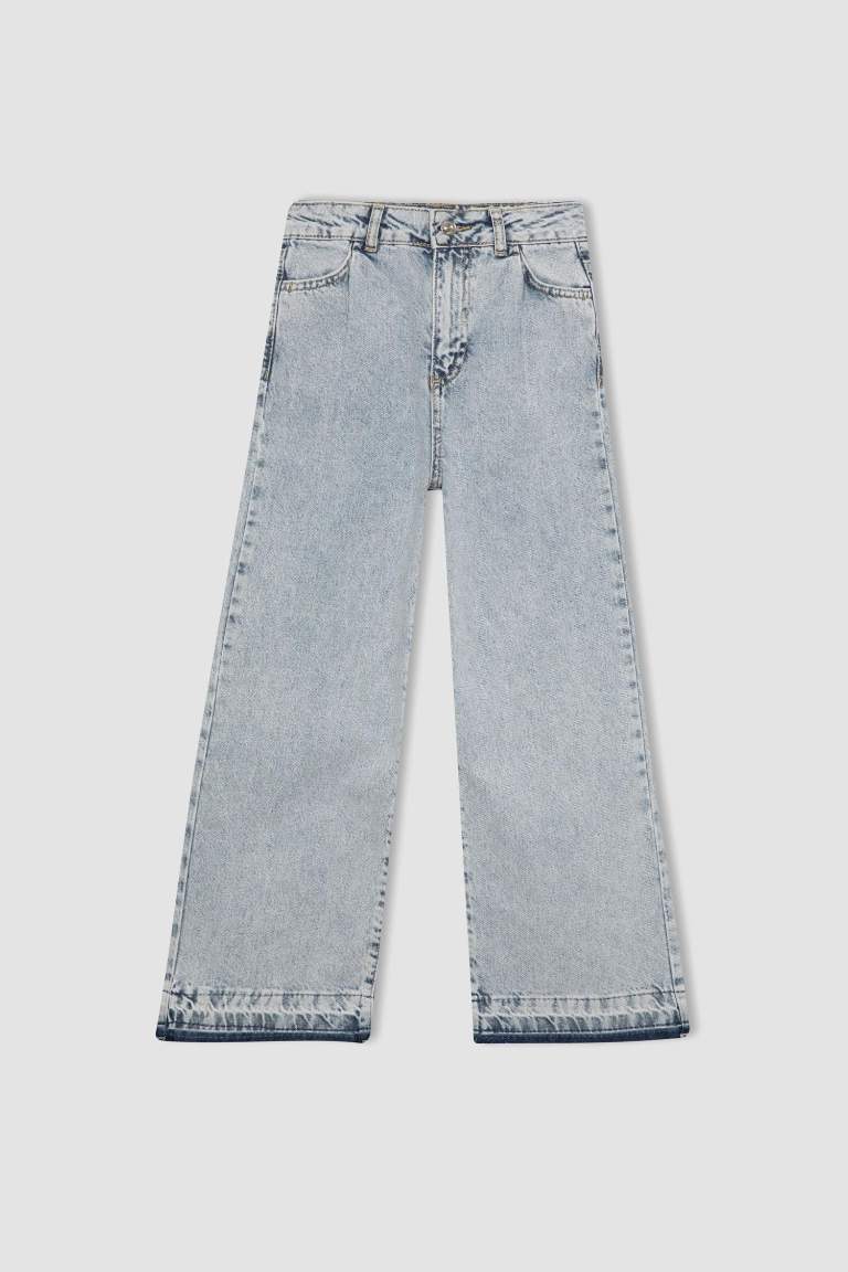 Kız Çocuk Wide Leg Geniş Paça Jean Pantolon
