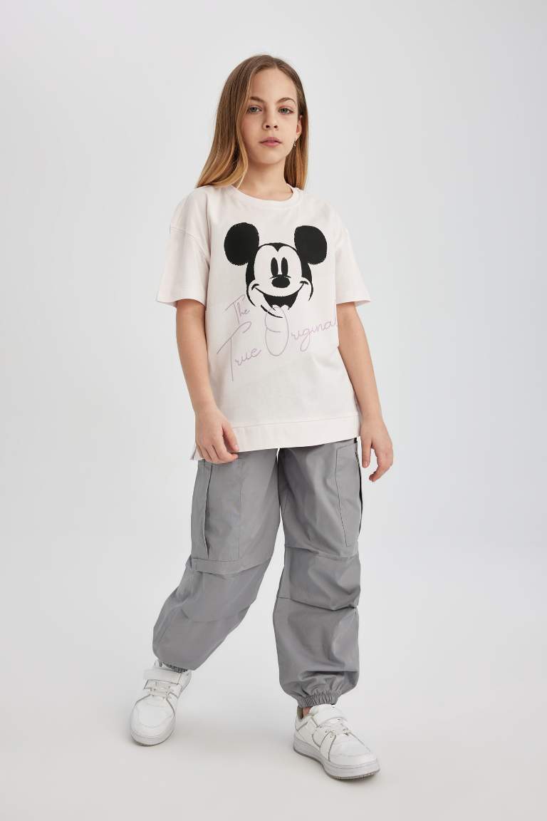 Kız Çocuk Disney Mickey & Minnie Oversize Fit Kısa Kollu Tişört