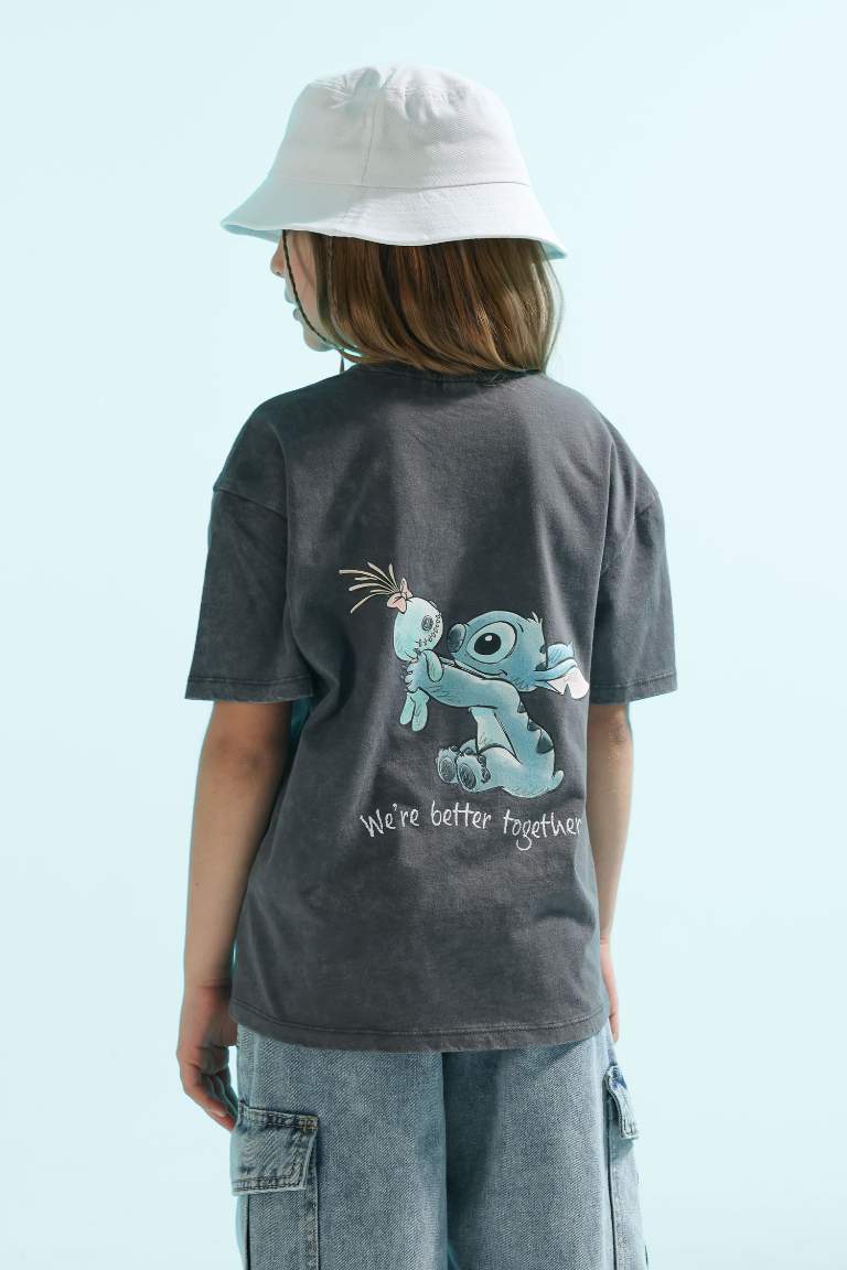 Antrasit Kız Çocuk Genç Kız Kız Çocuk Disney Lilo Stitch Oversize