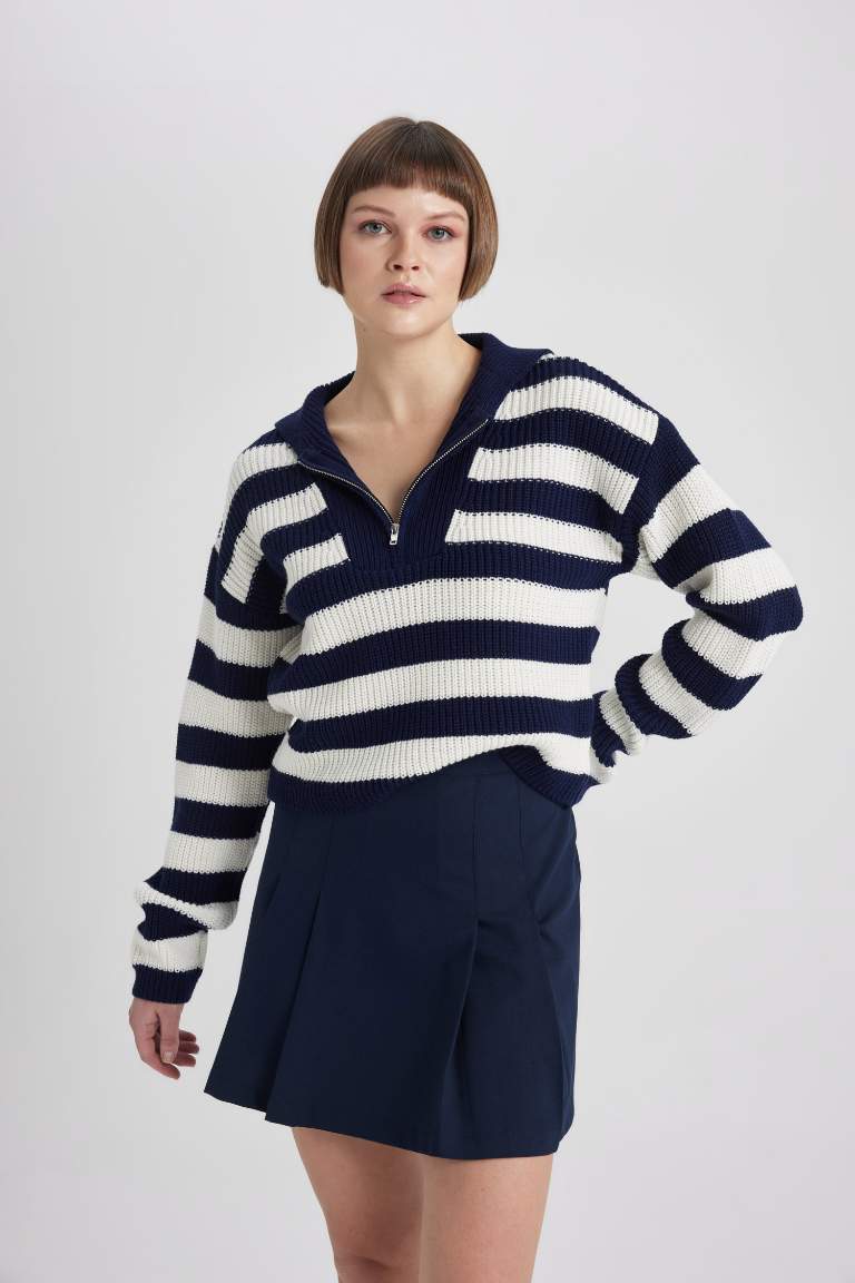 Regular Fit Polo Yaka Selanik Kumaş Kazak