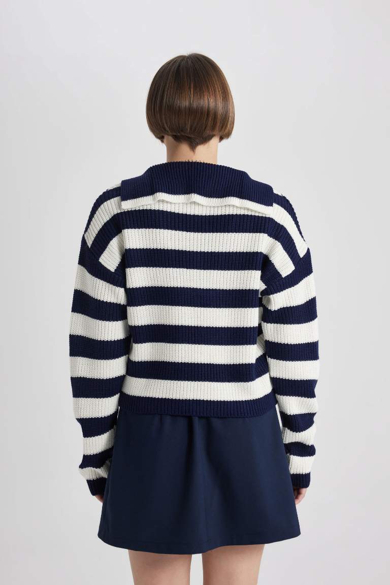 Regular Fit Polo Yaka Selanik Kumaş Kazak