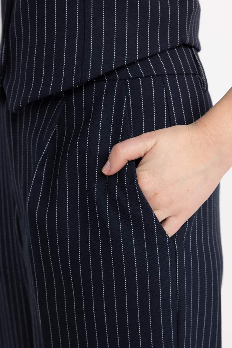 Wide Leg Cepli Yüksek Bel Geniş Paça Pantolon