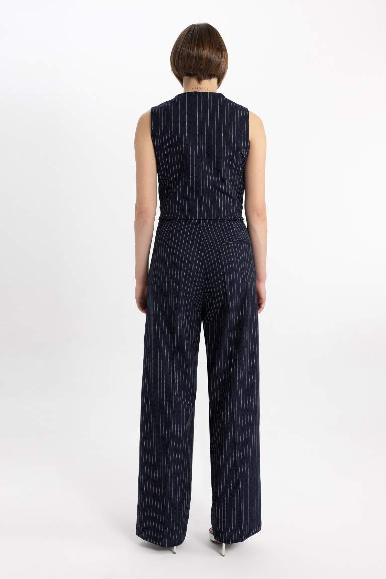 Wide Leg Cepli Yüksek Bel Geniş Paça Pantolon
