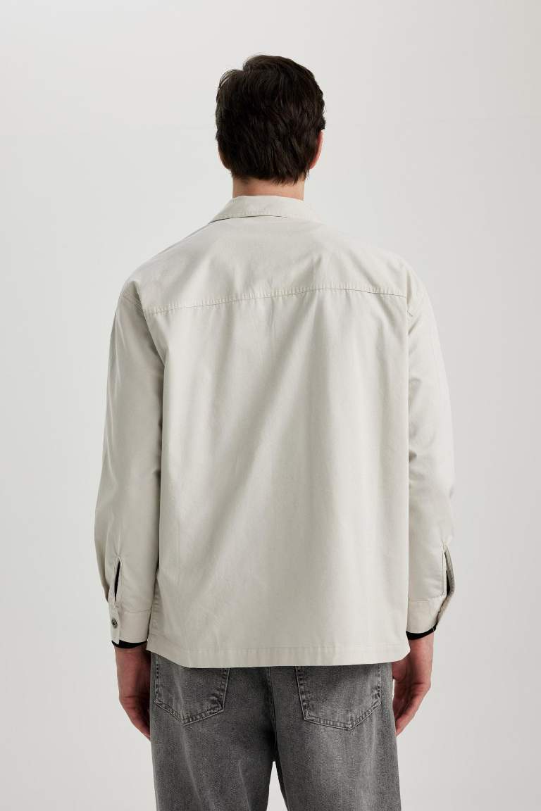 Oversize Fit Polo Yaka Twill Gömlek