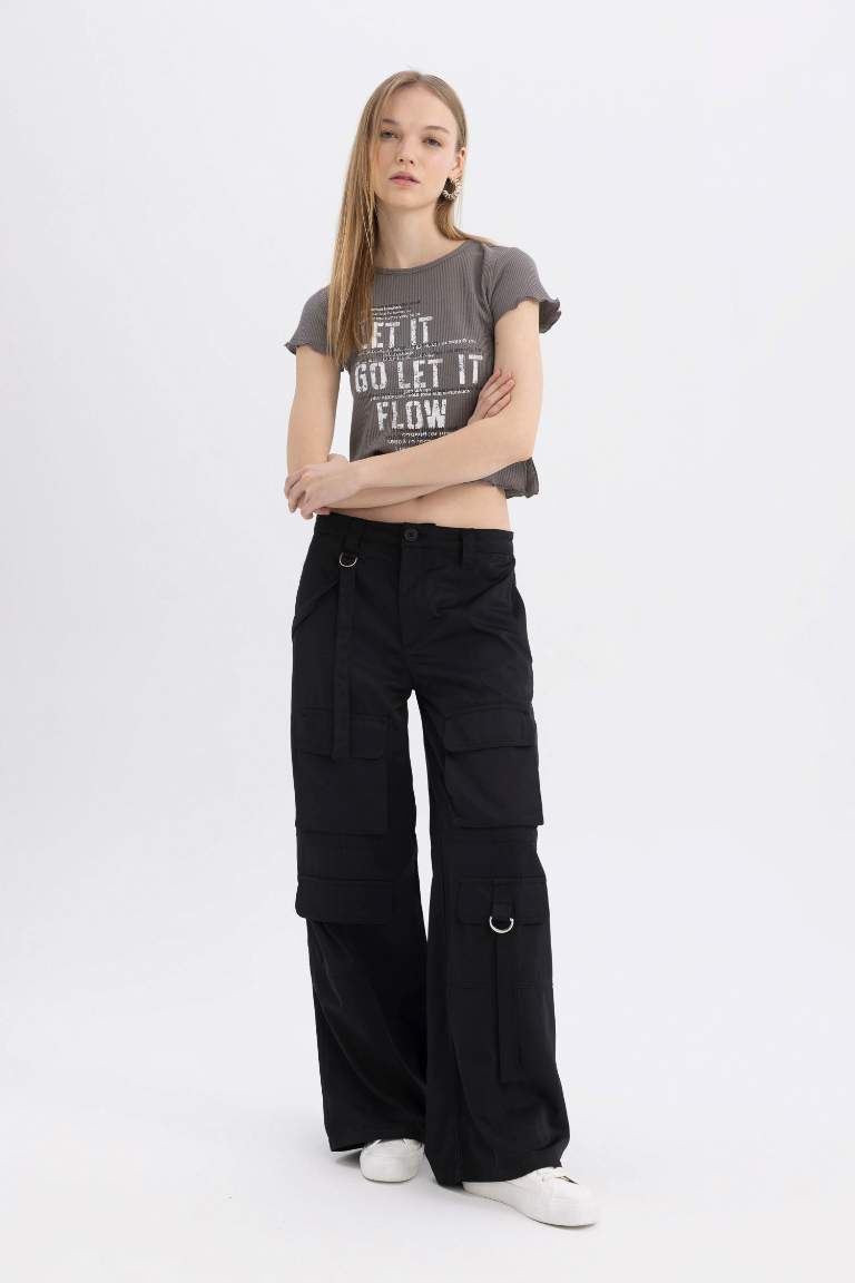 Coool Wide Leg Kargo Normal Bel Pantolon