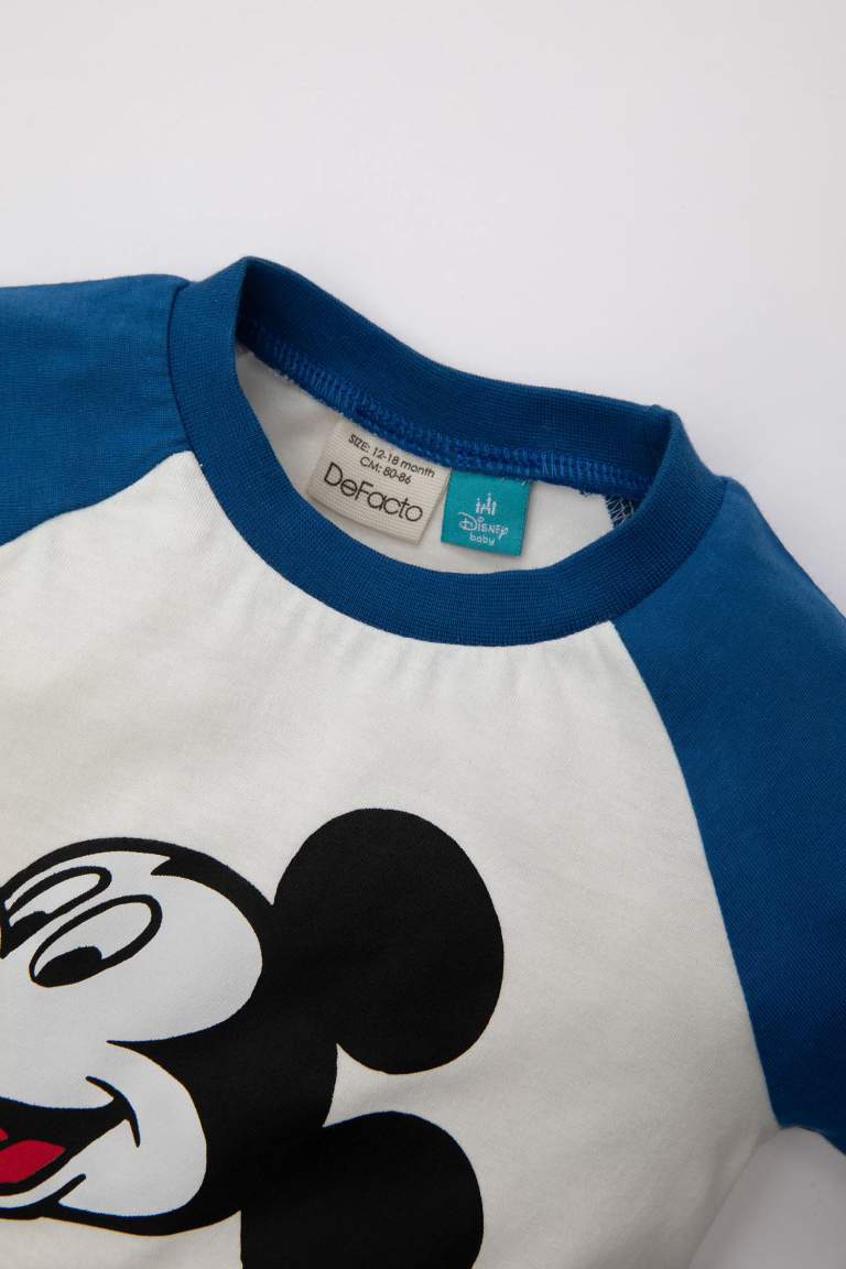 Erkek Bebek Disney Mickey & Minnie Bisiklet Yaka Kısa Kollu Tişört