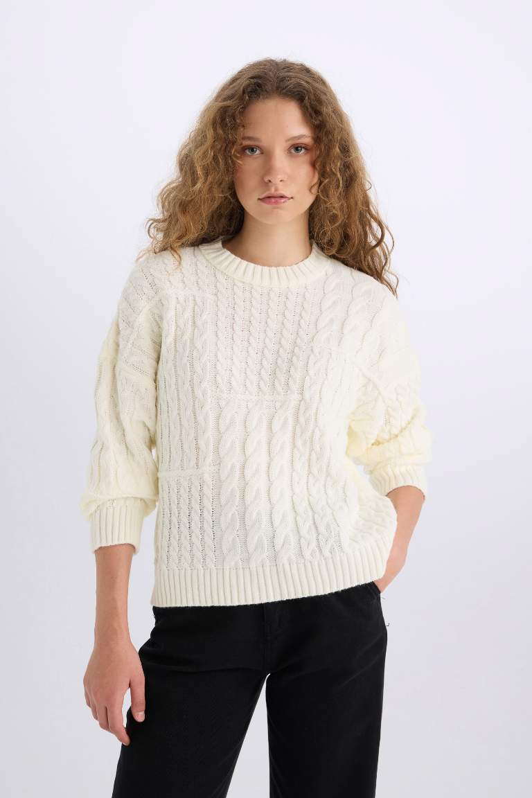 Cru Femme Pull Oversize En Tricot Col Rond Defacto