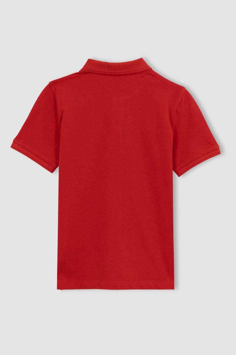 Erkek Çocuk Pike Kırmızı Kısa Kollu Polo Tişört