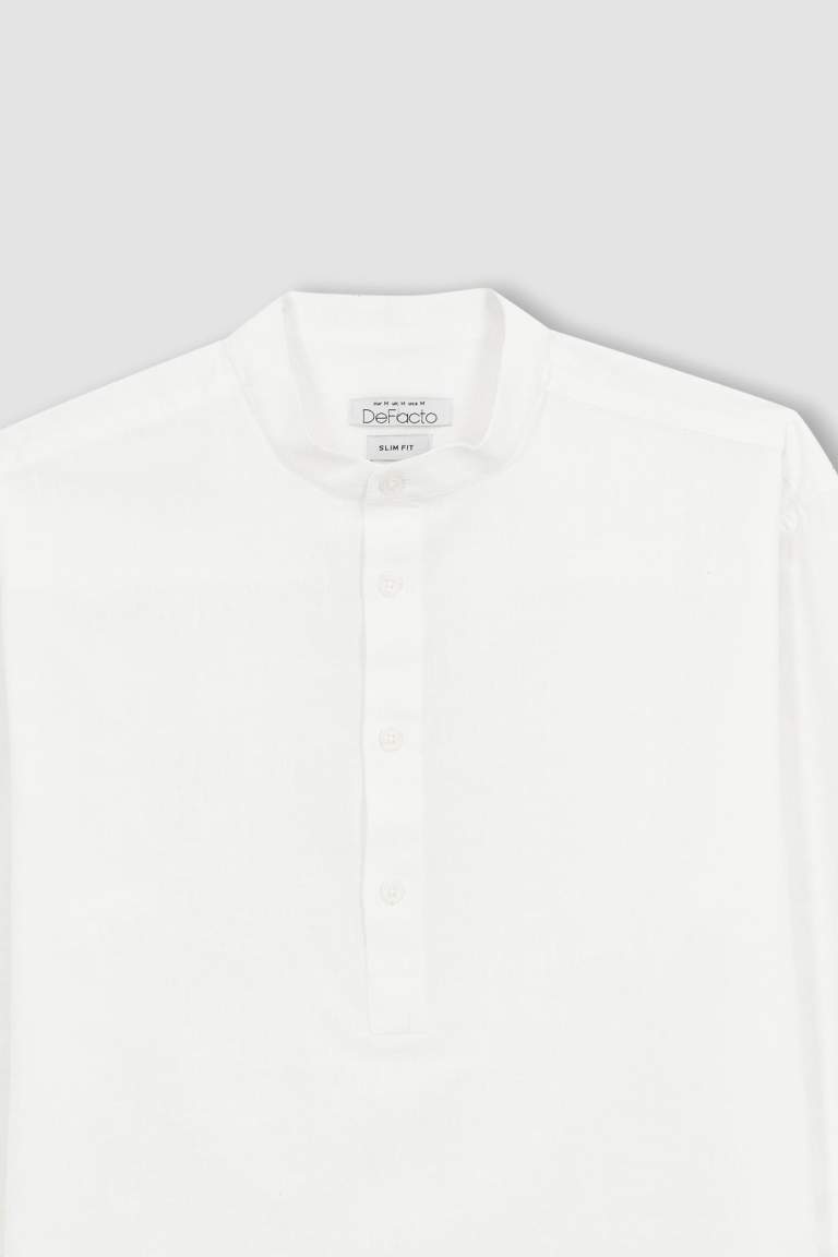 White Man Slim Fit Long Sleeve Shirt Defacto