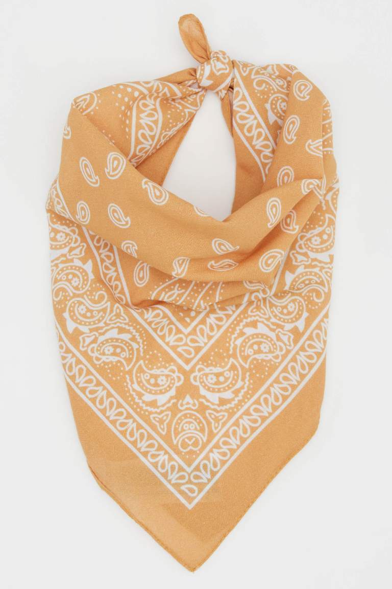Kadın Desenli Pamuklu Bandana