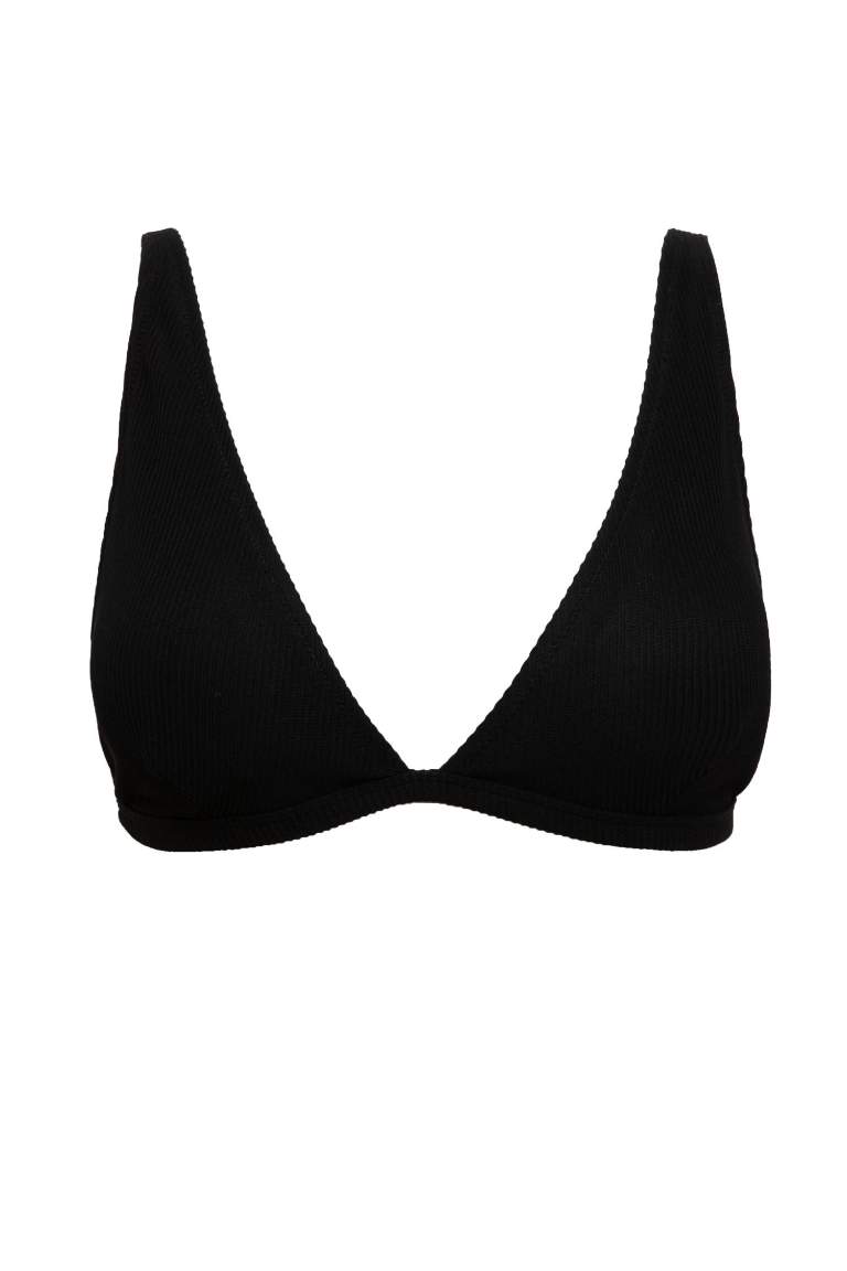 Black Woman Fall In Love Regular Fit Bikini Top Defacto