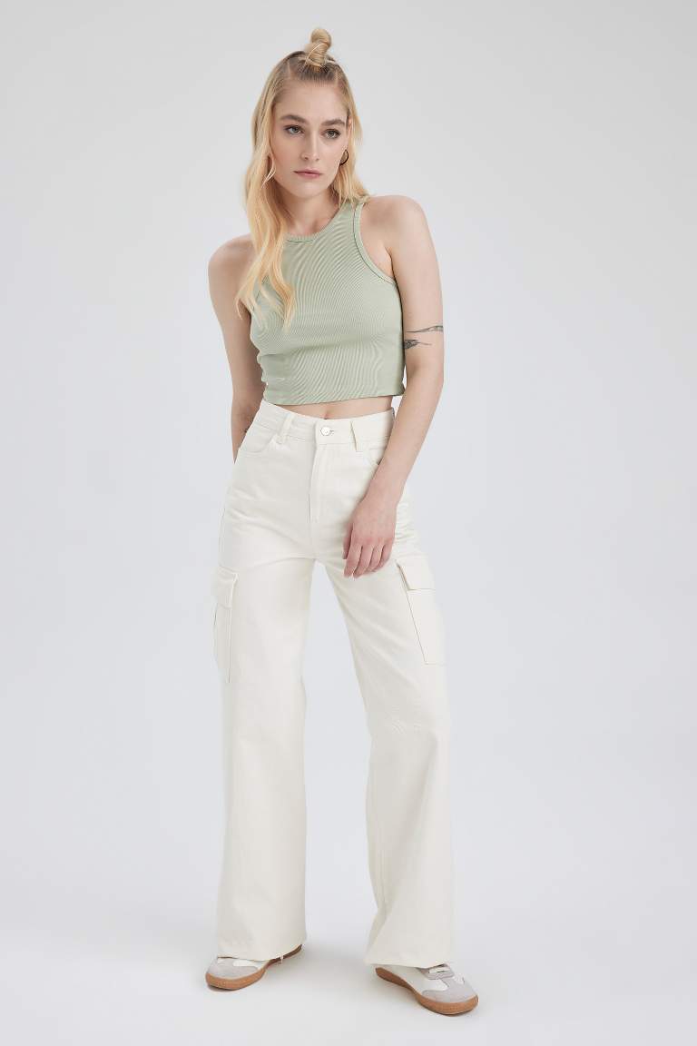 Fitted Halter Yaka Fitilli Kaşkorse Atlet
