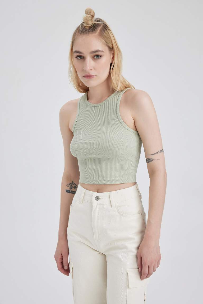 Fitted Halter Yaka Fitilli Kaşkorse Atlet