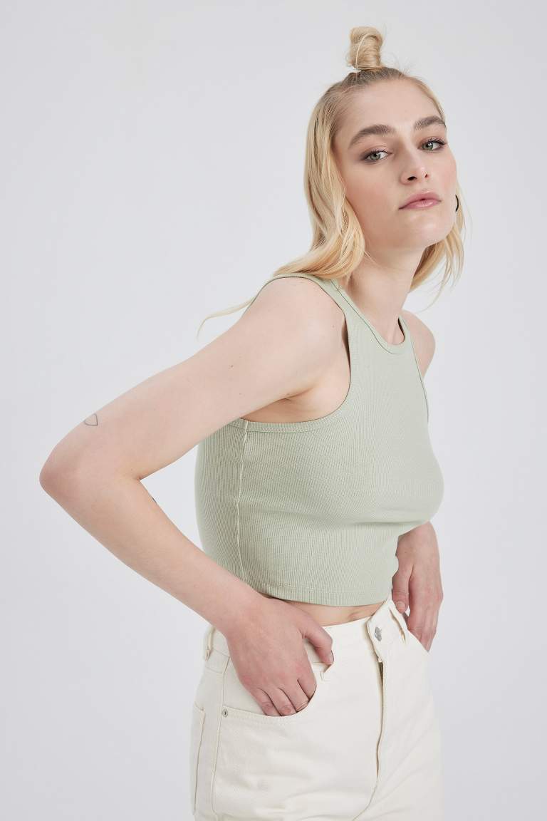 Fitted Halter Yaka Fitilli Kaşkorse Atlet