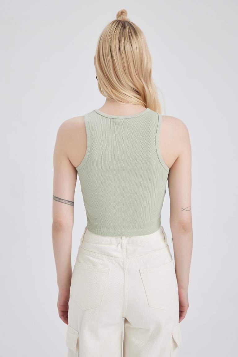 Fitted Halter Yaka Fitilli Kaşkorse Atlet