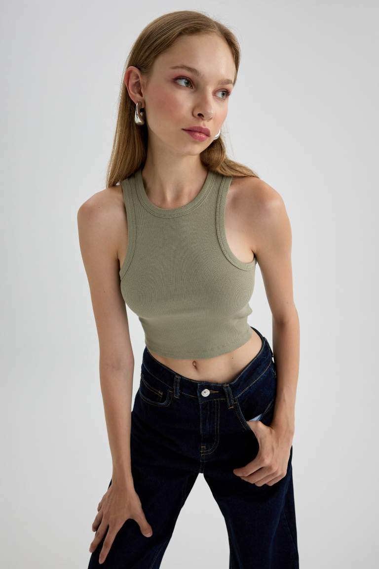 Fitted Halter Yaka Fitilli Kaşkorse Atlet