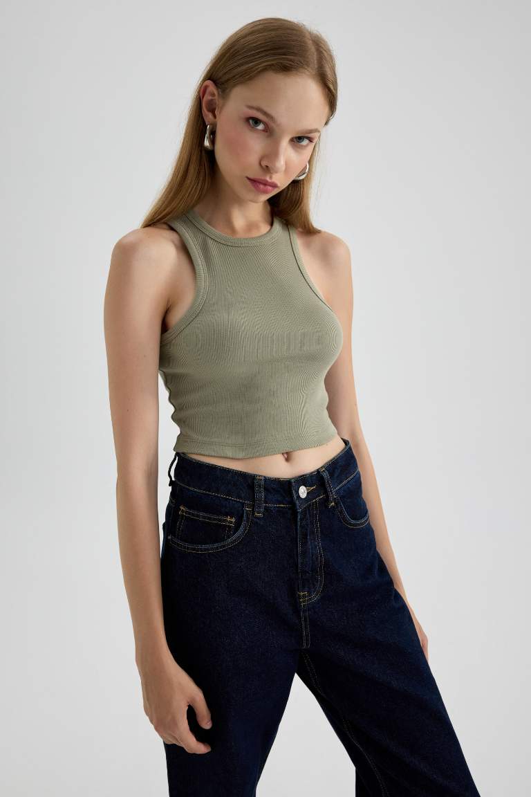 Fitted Halter Yaka Fitilli Kaşkorse Atlet