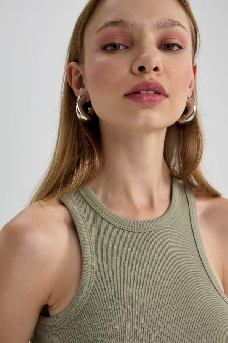 Fitted Halter Yaka Fitilli Kaşkorse Atlet
