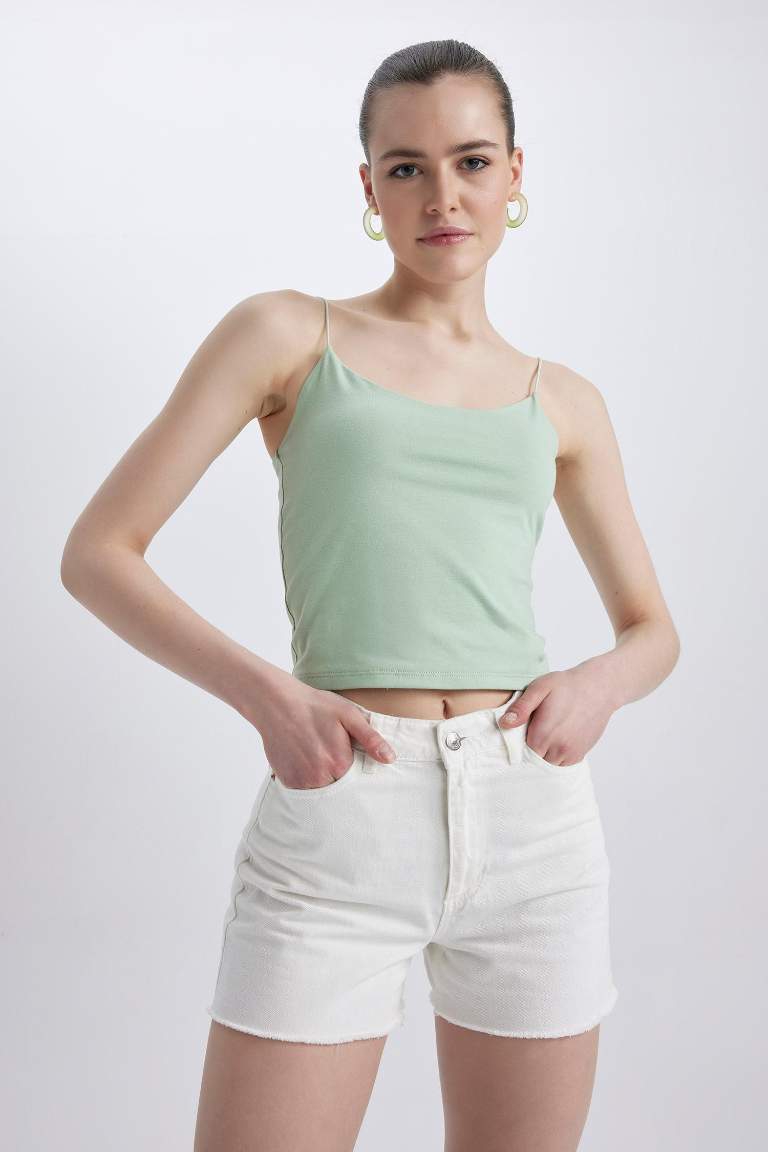 Slim Fit Elastik İp Askılı Pamuklu Atlet