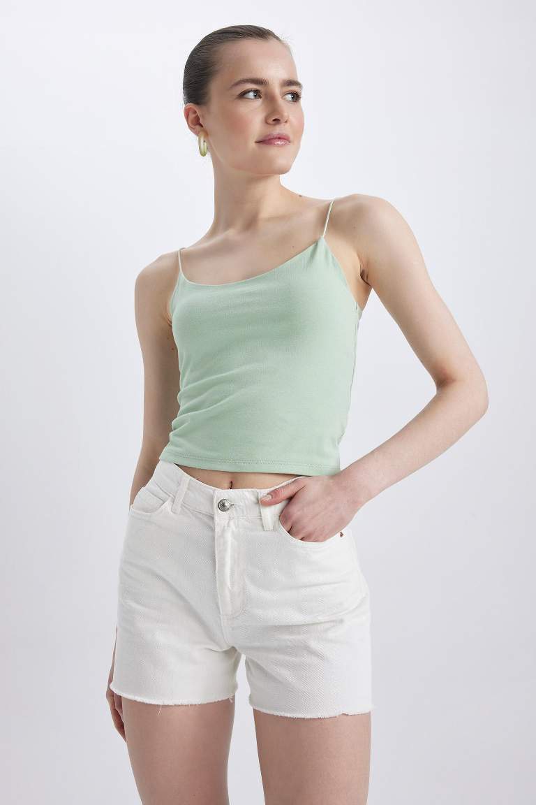 Slim Fit Elastik İp Askılı Pamuklu Atlet