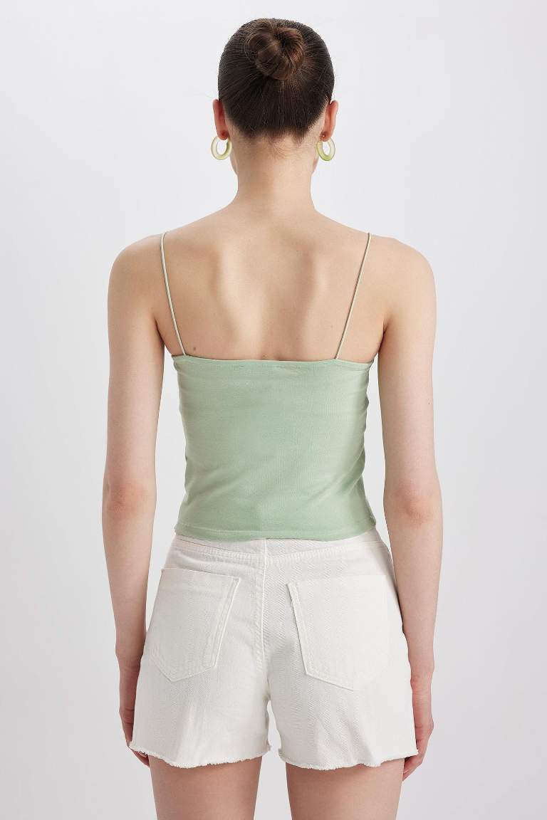 Slim Fit Elastik İp Askılı Pamuklu Atlet
