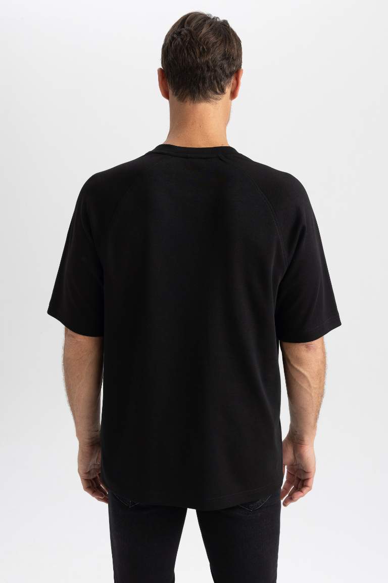 Oversize Fit Bisiklet Yaka Kısa Kollu Ağır Kumaş Tişört