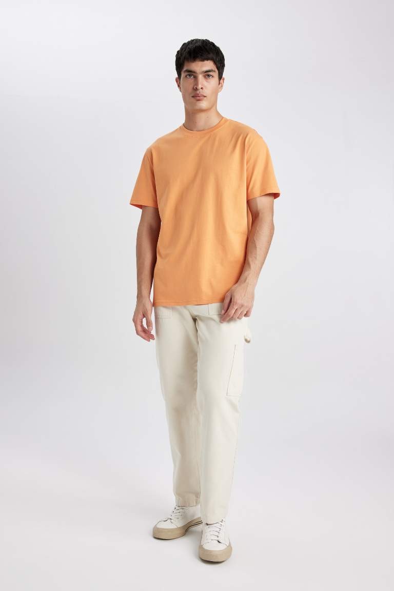New Regular Fit Bisiklet Yaka Basic Kısa Kollu %100 Pamuk Tişört