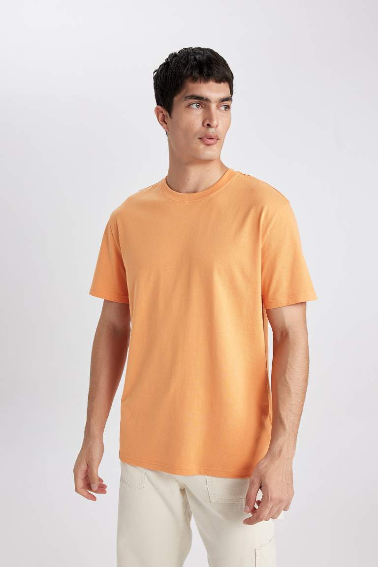 New Regular Fit Bisiklet Yaka Basic Kısa Kollu %100 Pamuk Tişört