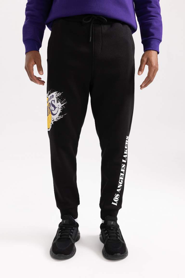 Black MAN DeFactoFit NBA Los Angeles Lakers Regular Fit Jogger