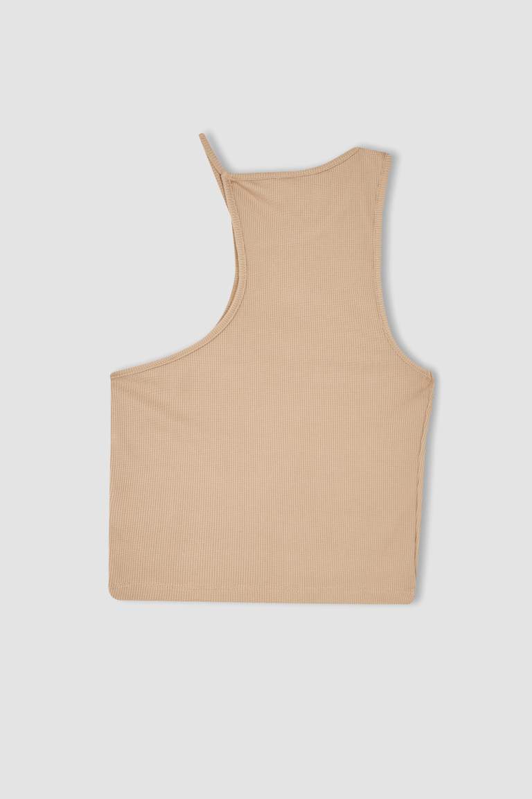 Fitted Bisiklet Yaka Fitilli Kaşkorse Atlet