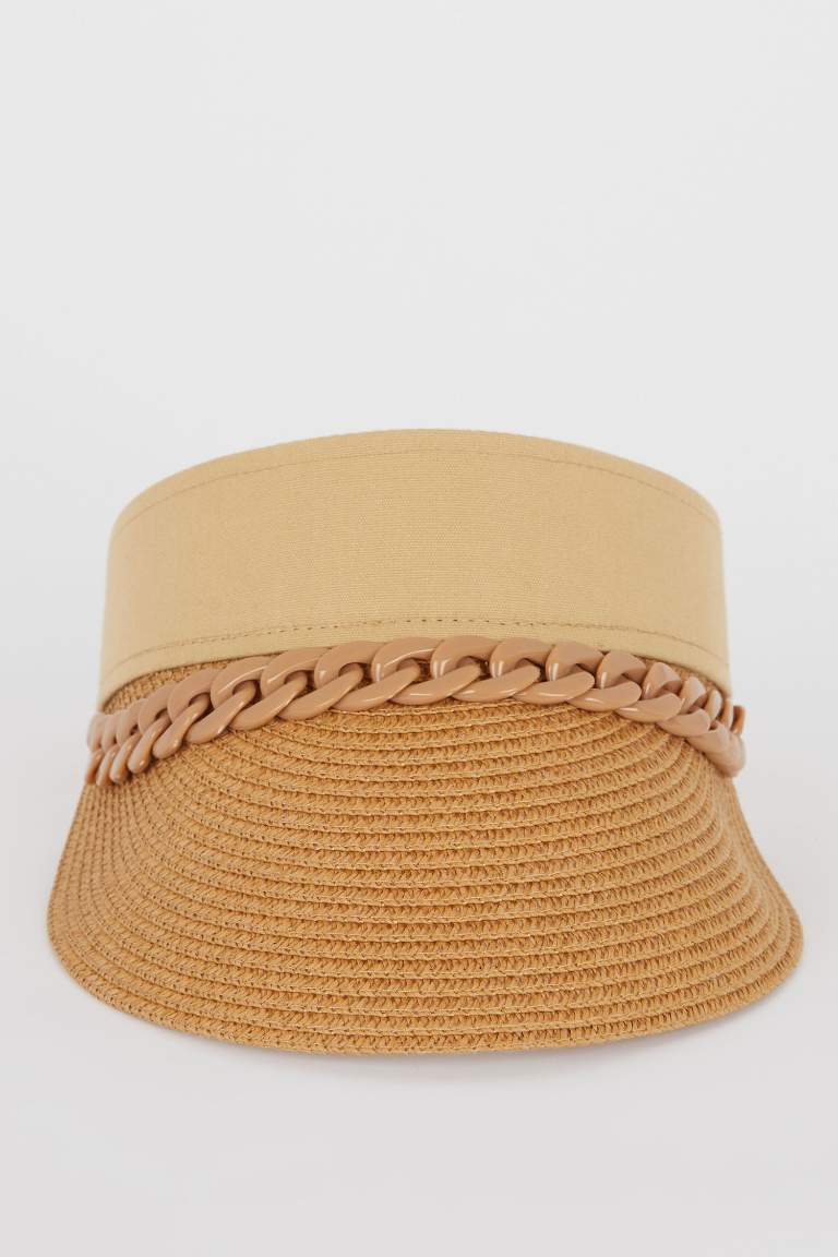 Braun Damen Visor Aus Stroh Defacto