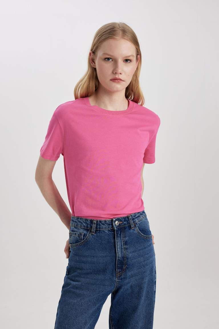 Regular Fit Bisiklet Yaka Kısa Kollu Tişört