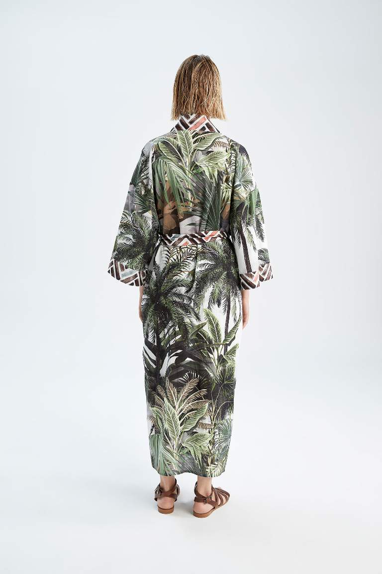 Nefes İstanbul X Defacto Regular Fit Floral Organik %100 Pamuk Kimono