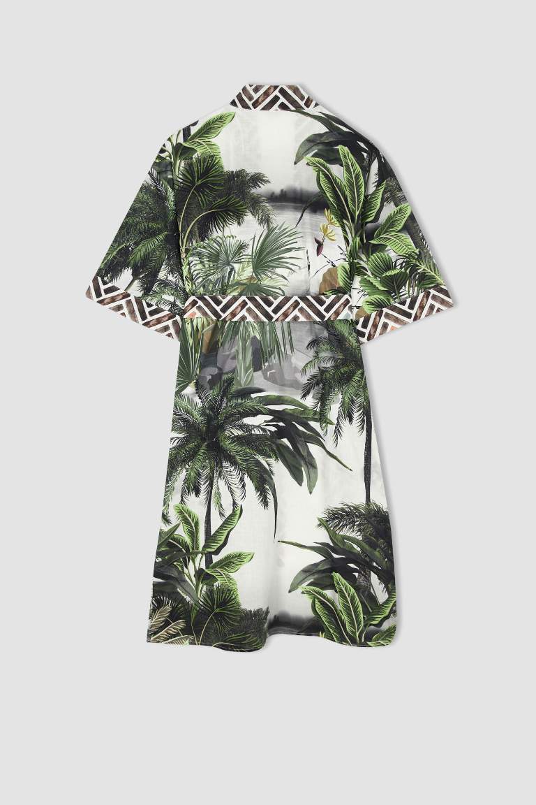 Nefes İstanbul X Defacto Regular Fit Floral Organik %100 Pamuk Kimono