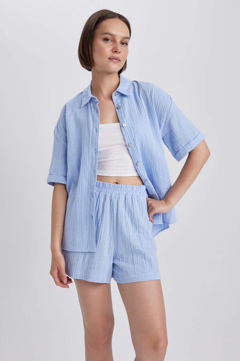 Oversize Fit Kısa Kollu Gömlek