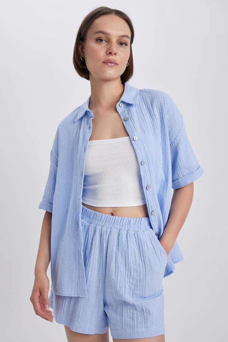 Oversize Fit Kısa Kollu Gömlek