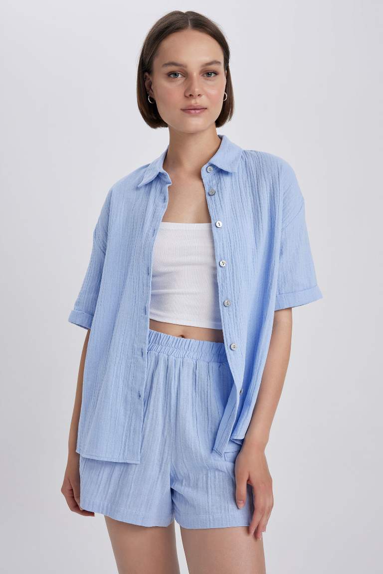Oversize Fit Kısa Kollu Gömlek