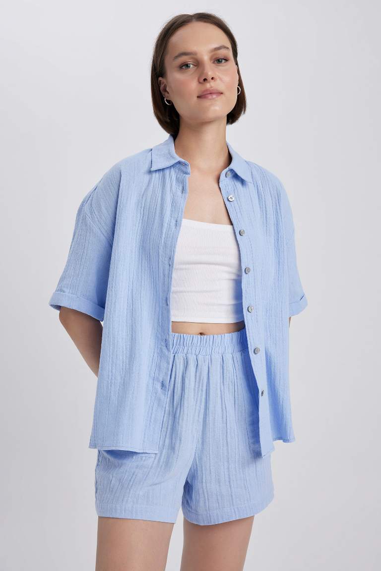 Oversize Fit Kısa Kollu Gömlek