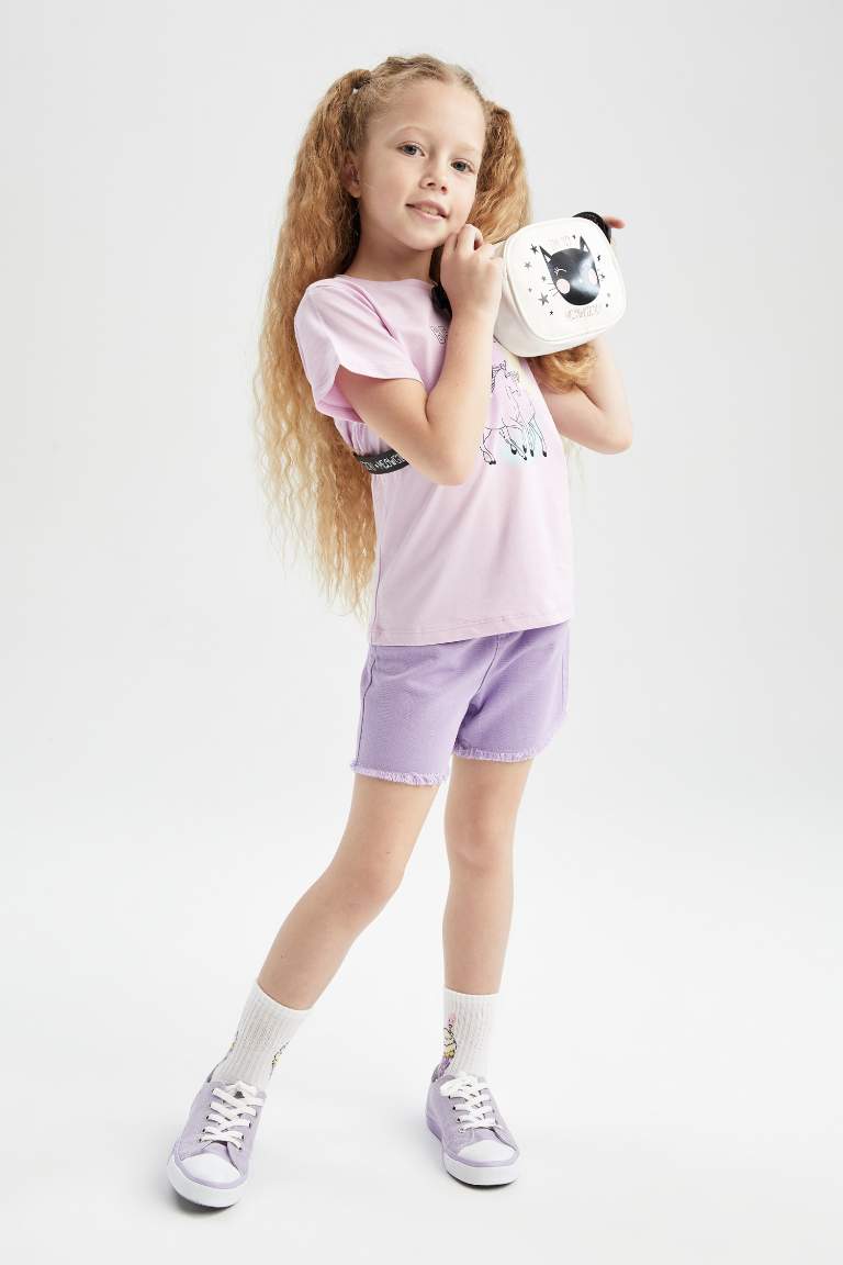 Kız Çocuk Mom Fit Gabardin Şort