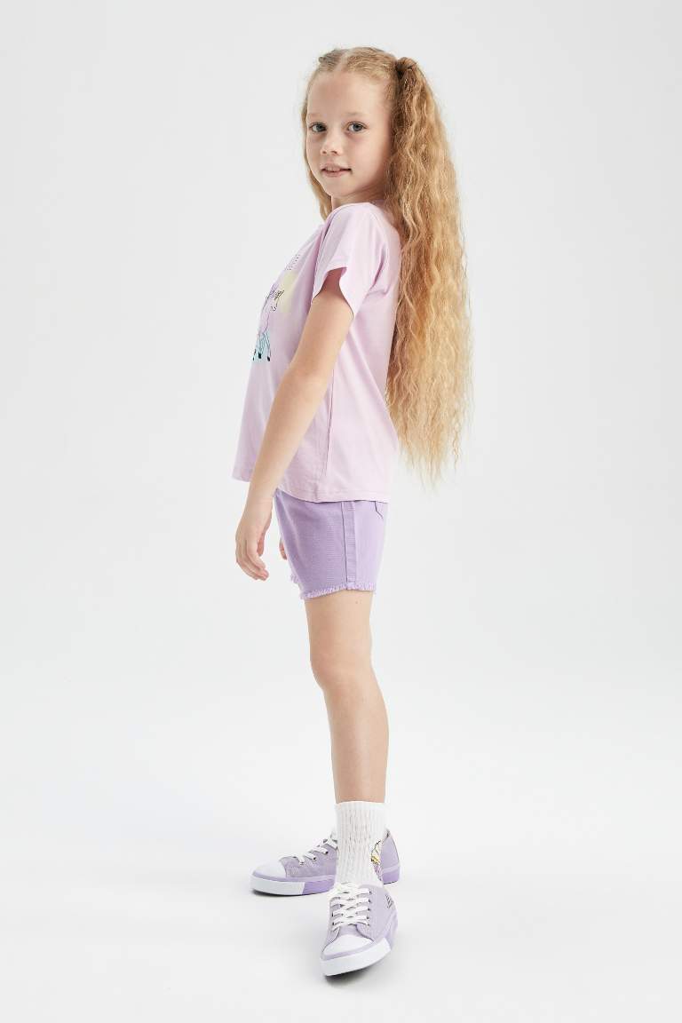 Kız Çocuk Mom Fit Gabardin Şort