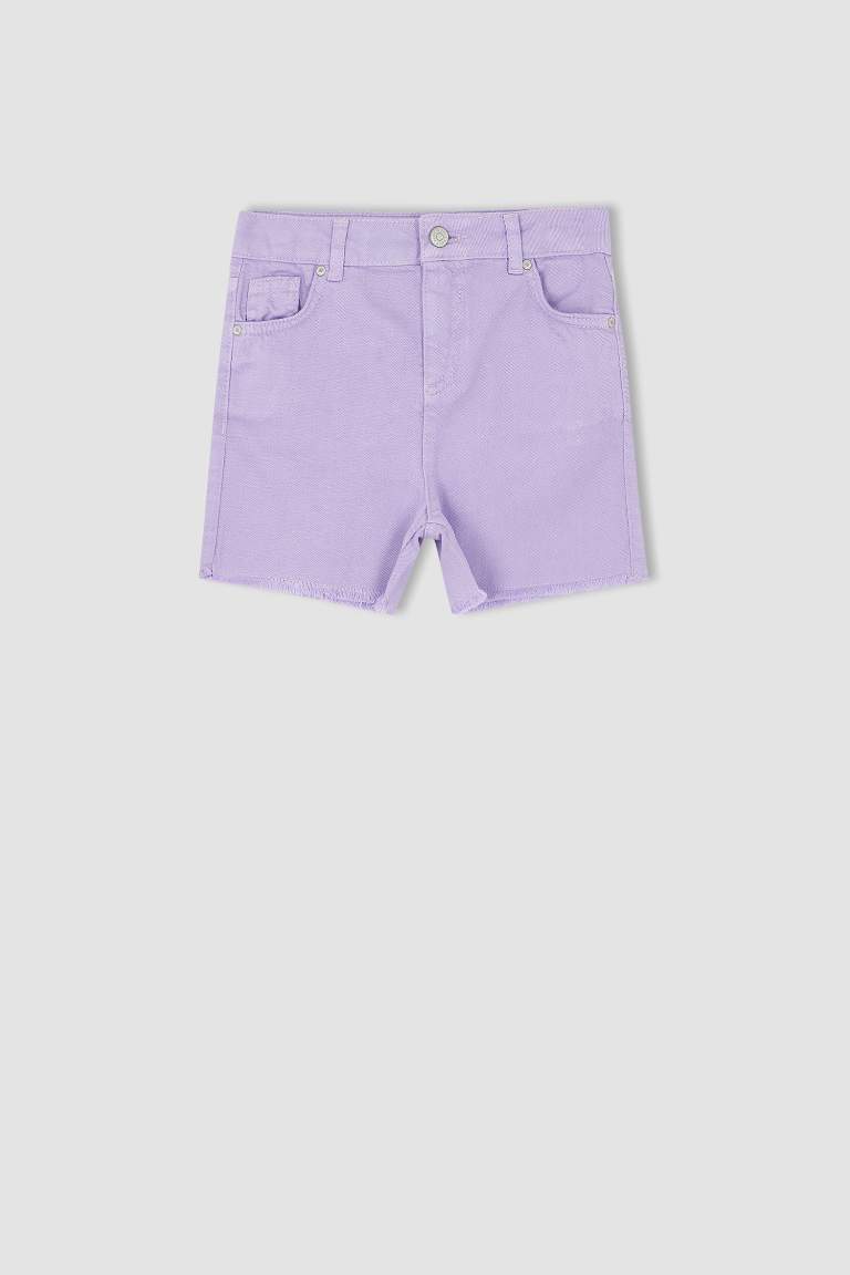 Kız Çocuk Mom Fit Gabardin Şort