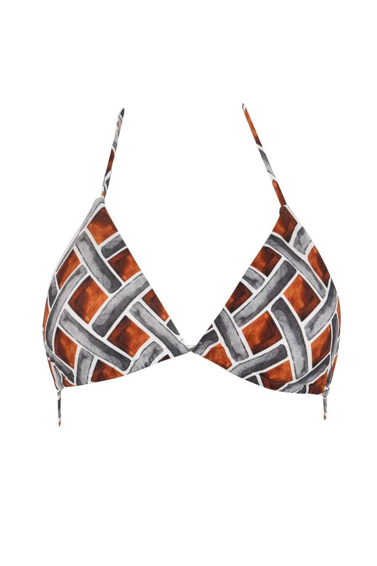 Orange Woman Nefes Stanbul X Defacto Printed Bikini Top Defacto