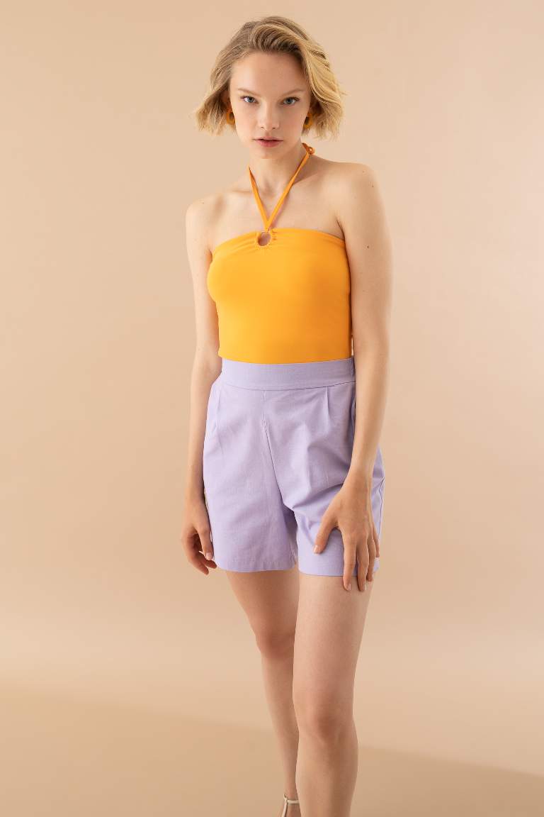 Slim Fit Straplez Bağlamalı Çıtçıtlı Atlet