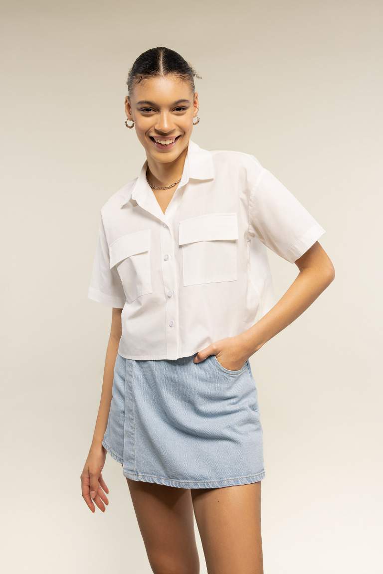 Coool Oversize Fit Kısa Kollu %100 Pamuk Gömlek
